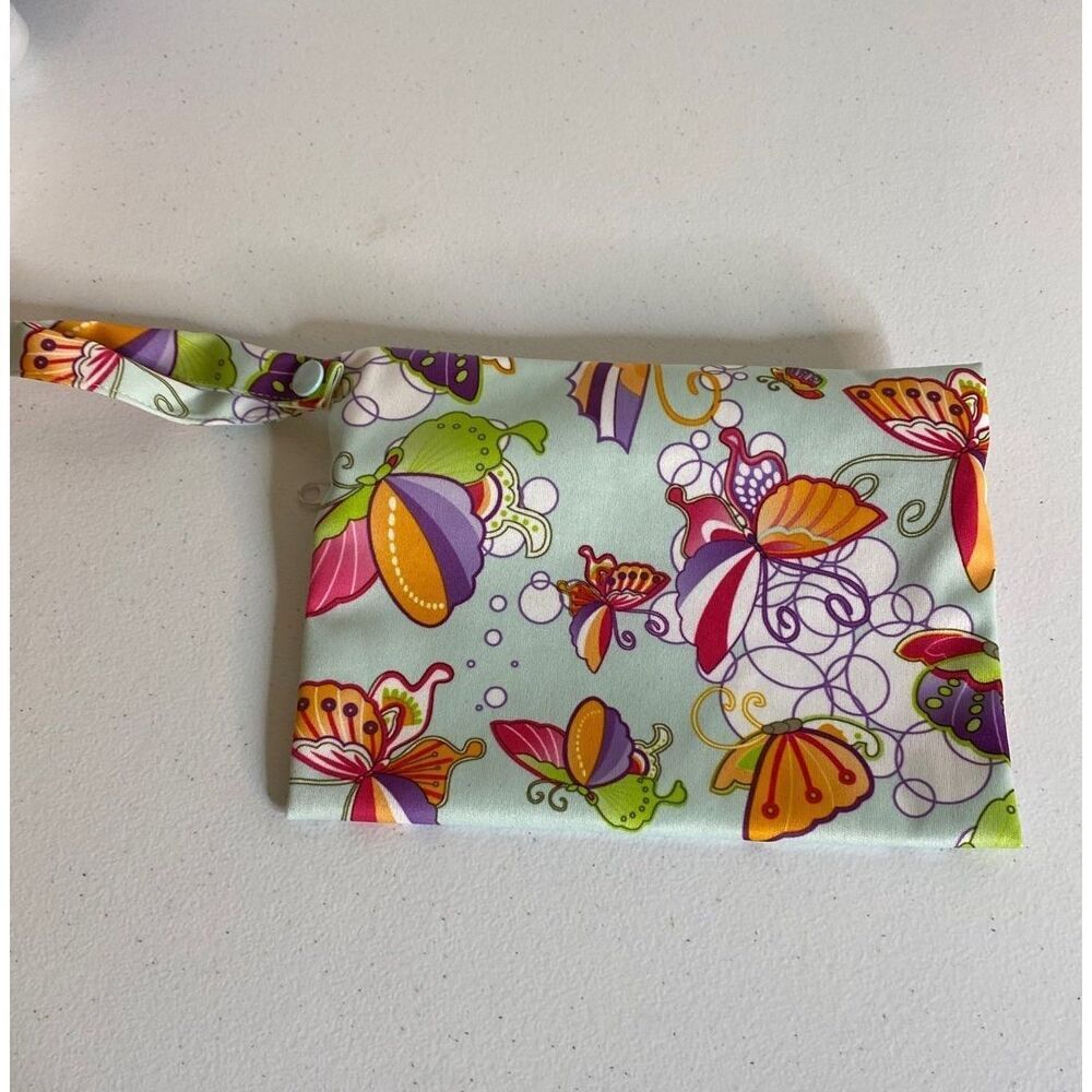 Zippered Butterfly Mini Wet Bag Wristlet‎